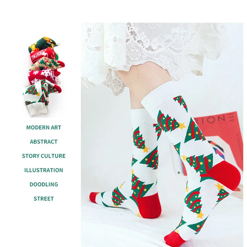 5 pairs winter Cartoon Christmas socks