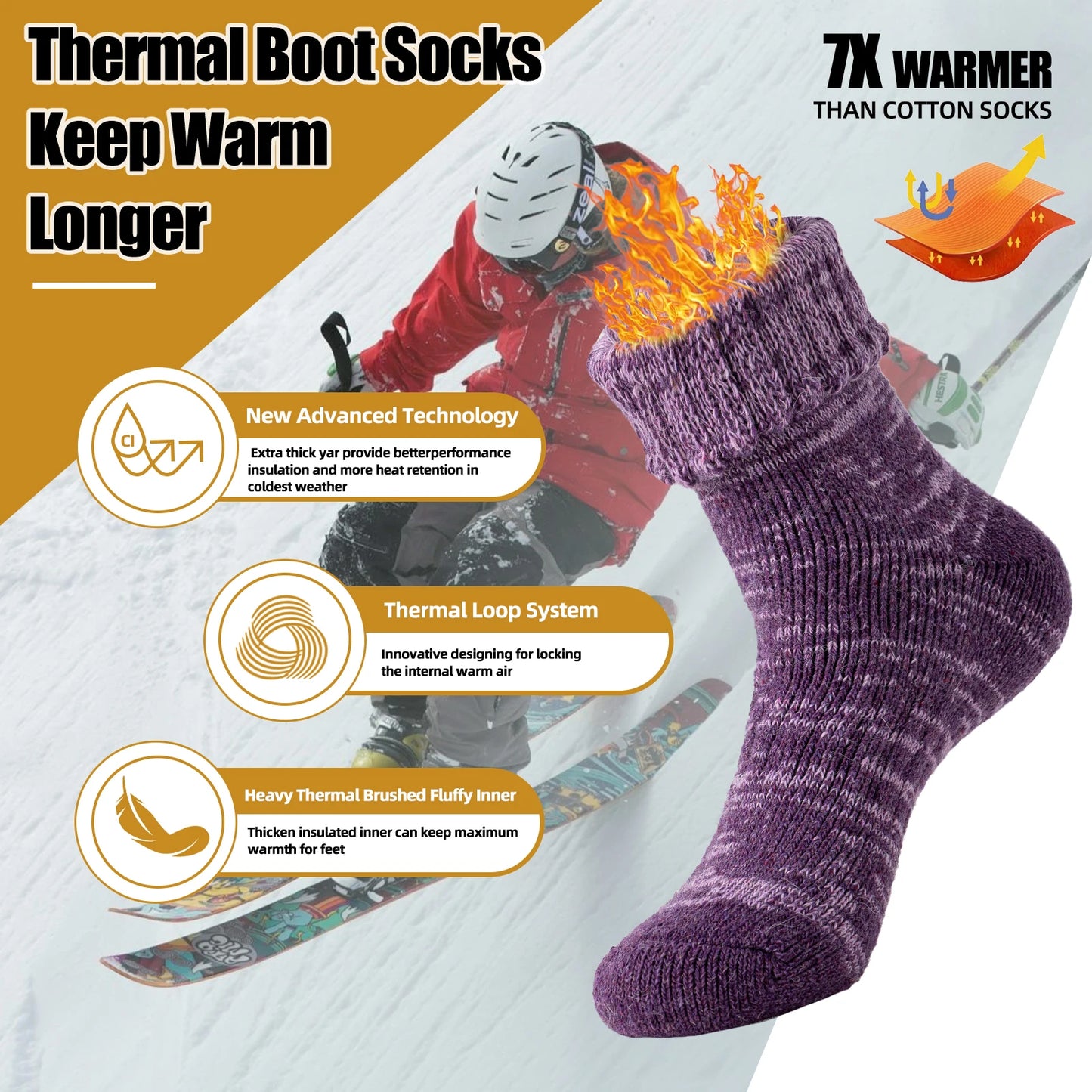 3 Pairs of Socks Cold Resistant